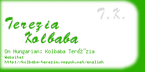 terezia kolbaba business card